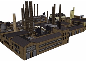 欧式厂房工厂建筑设计SU(草图大师)模型