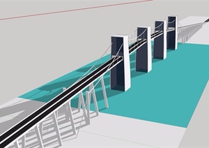 拱形交通桥梁建筑SU(草图大师)模型