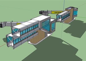 某简单的机场建筑设计SU(草图大师)模型