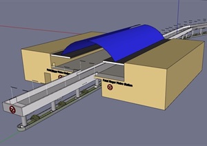 现代交通码头建筑设计SU(草图大师)模型