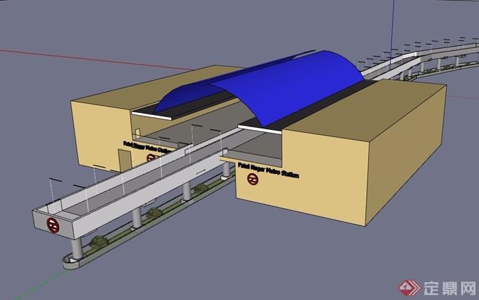 现代交通码头建筑设计su模型