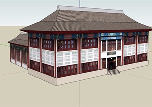 古典中式风格文化博物馆设计SU(草图大师)模型