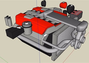 某电器发动机设计SU(草图大师)模型