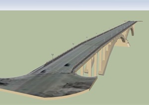 交通桥梁详细设计SU(草图大师)模型