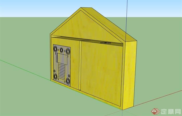某简单配电箱素材设计su模型