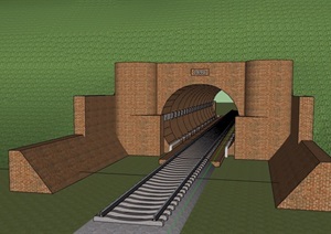 某隧道详细素材设计SU(草图大师)模型