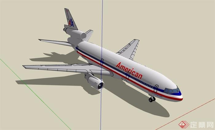 美国民航飞机设计su模型
