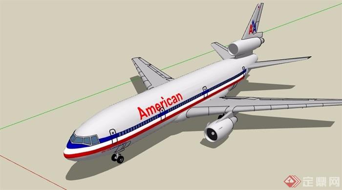美国民航飞机设计su模型