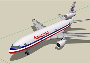 美国民航飞机设计SU(草图大师)模型