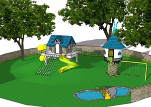 欧式儿童游乐设施素材设计SU(草图大师)模型