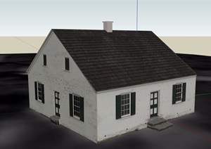 两层英式风格住宅民居建筑SU(草图大师)模型