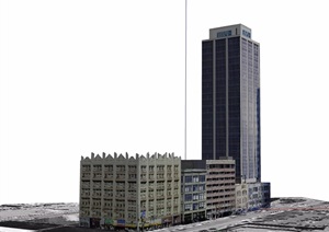 办公及住宅综合建筑楼SU(草图大师)模型