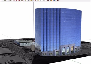 某详细办公大厦建筑楼设计SU(草图大师)模型