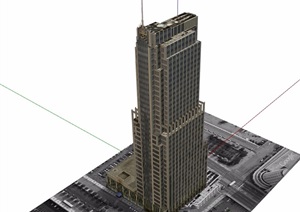 某详细完整的办公大厦建筑楼设计SU(草图大师)模型