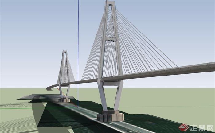 交通大桥桥梁设计su模型