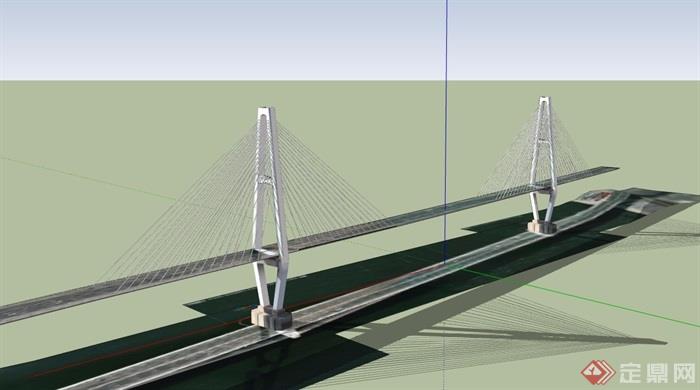 交通大桥桥梁设计su模型