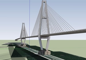 交通大桥桥梁设计SU(草图大师)模型