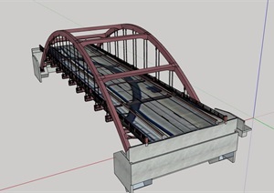 桥梁详细建筑设计SU(草图大师)模型