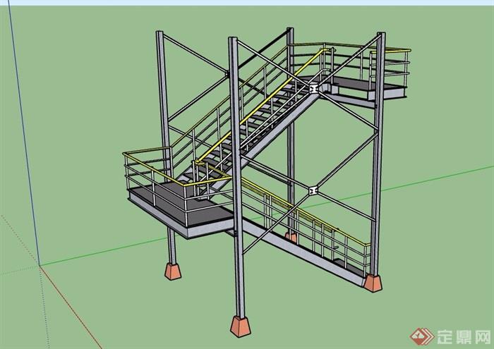 多层建筑楼梯素材设计su模型