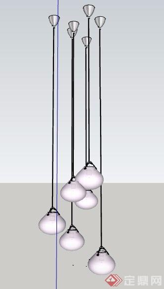 简约餐厅吊灯单体素材su模型
