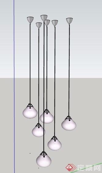 简约餐厅吊灯单体素材su模型