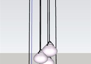简约餐厅吊灯单体素材SU(草图大师)模型