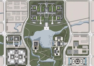 某现代新区中意商务区城市设计汇报三套pdf方案
