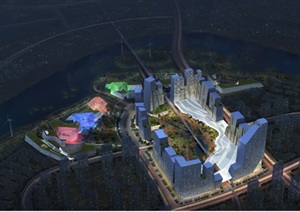 现代风格生态城城市中心概念设计pdf方案