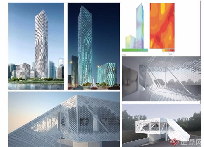 现代办公双子塔项目建筑概念设计pdf方案