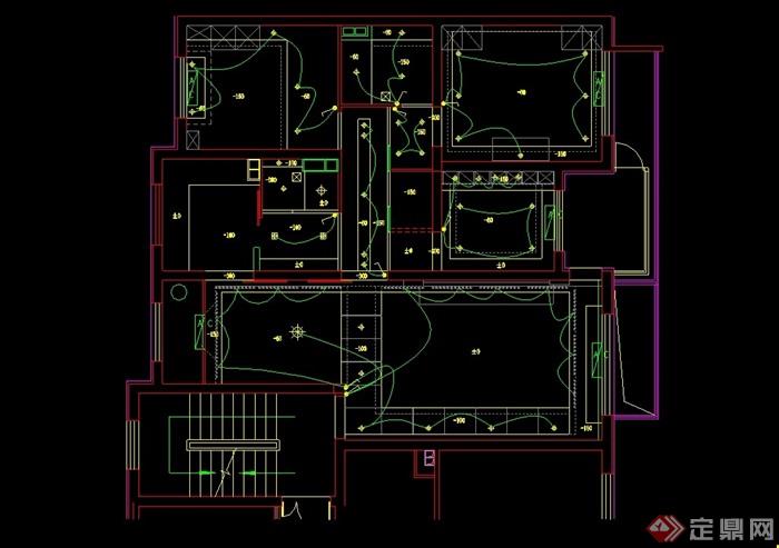 现代详细的样板房室内空间设计cad施工图