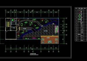 某详细屋顶花园绿化布置cad平面图