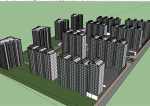 某住宅区高层建筑规划设计SU(草图大师)模型