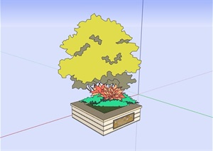 详细的树池设计SU(草图大师)模型