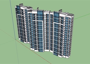 现代小区高层住宅楼详细设计SU(草图大师)模型