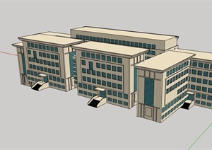 多层现代政府办公建筑楼SU(草图大师)模型