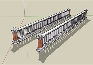 欧式风格栏杆素材设计SU(草图大师)模型