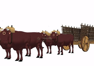 牛车农业用具SU(草图大师)模型