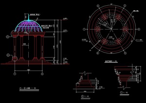 欧式亭子详细设计cad施工图