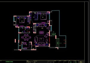 某现代风格住宅室内详细空间设计cad施工图