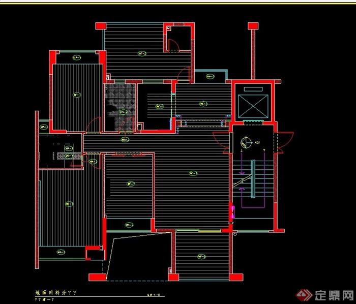 某现代风格完整的室内样板房cad施工图