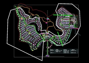 现代风格完整的别墅区设计cad方案