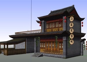 某古典中式风格客栈建筑SU(草图大师)模型