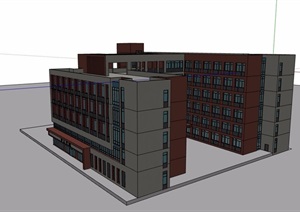 现代多层医疗疗养建筑SU(草图大师)模型
