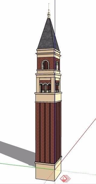英伦风精致塔楼设计su模型