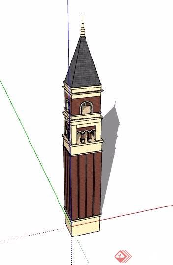 英伦风精致塔楼设计su模型