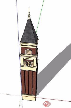 英伦风精致塔楼设计su模型