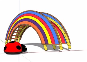 拱形彩虹状儿童爬梯设计SU(草图大师)模型