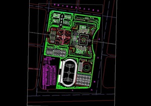 某详细的学校总平面规划及景观设计cad方案