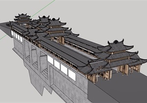 旅游景区古建筑设计SU(草图大师)模型