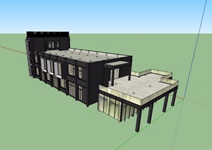两层工业厂房建筑SU(草图大师)模型
